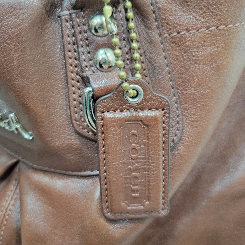 Coach Brown Leather Ashley Shoulder Bag Satchel Purse - Picture 3 of 11